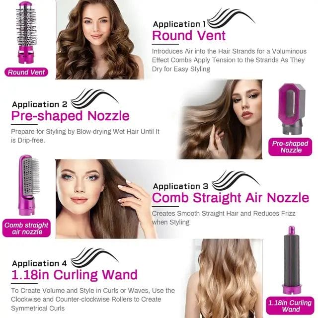 Personal Hair stylist - Hot Air Brush for 5 in 1 Hot Air Styler